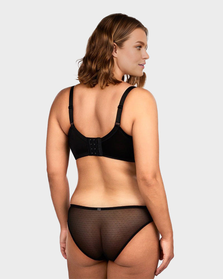 Soutien-gorge minimiseur en dentelle filet sans doublure à couverture intégrale