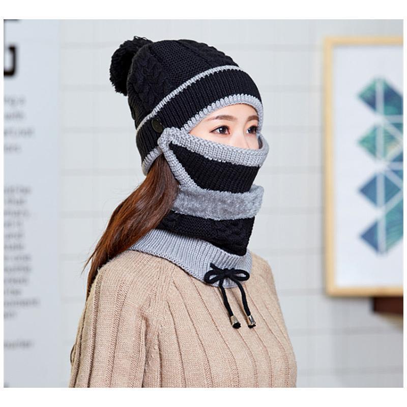 Ensemble bonnet en tricot douillet et écharpe pour femme