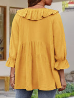 Blouse Femme Élégante à Col Volanté