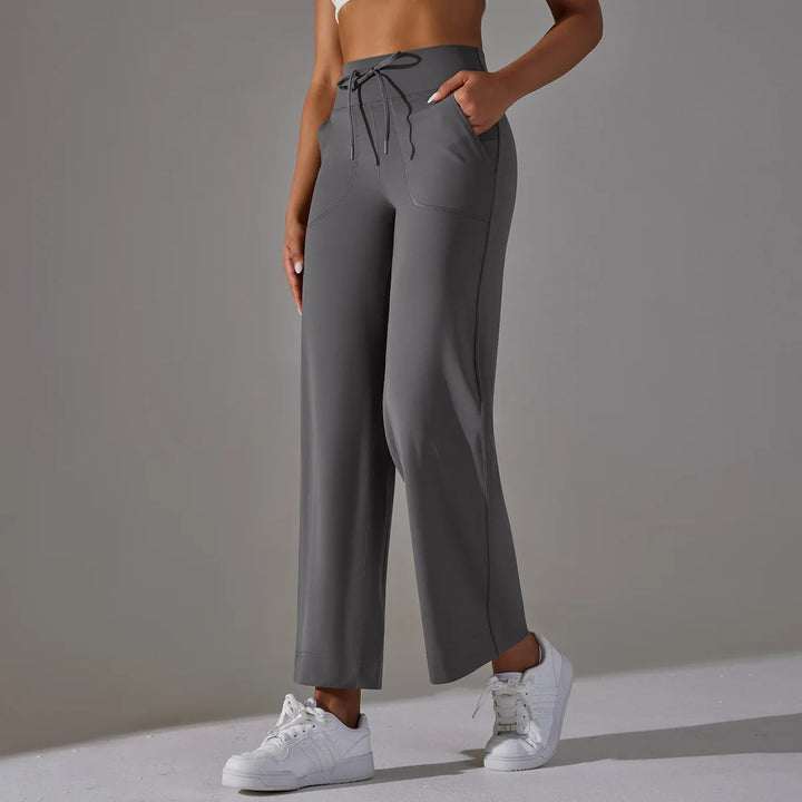 Léa Blanchet® | Pantalon large taille haute avec cordon