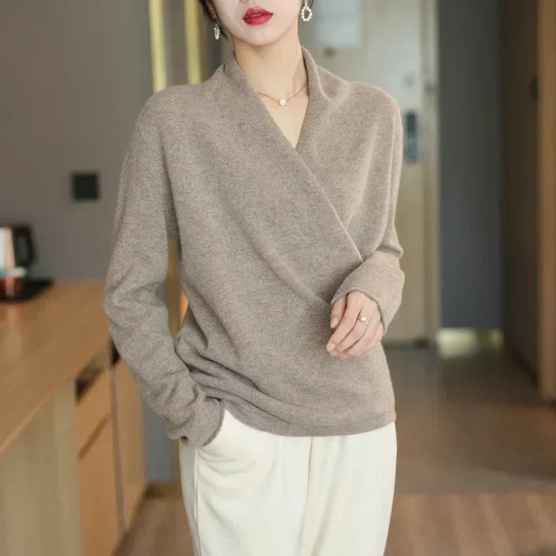 Pull élégant croisé pour femmes