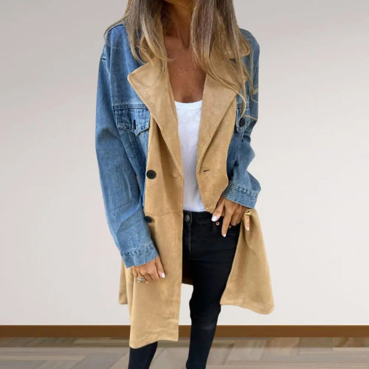 Manteau d'hiver mi-long féminin chic à double boutonnage