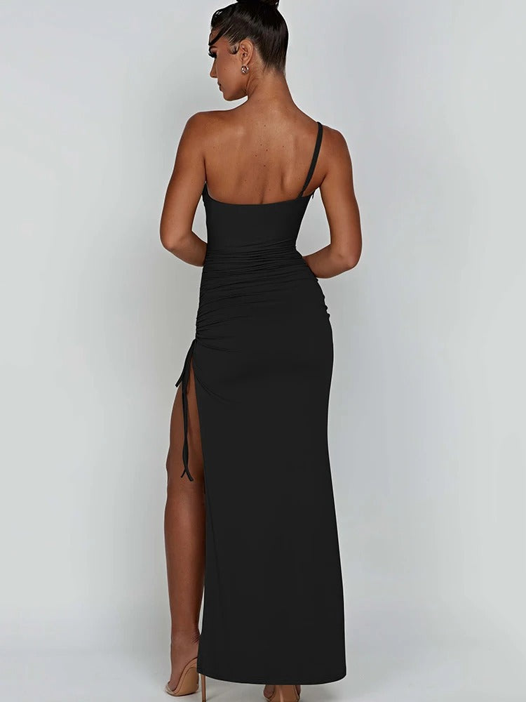 Élodie Lavin® | Robe Longue Fendue À Bretelles Fines