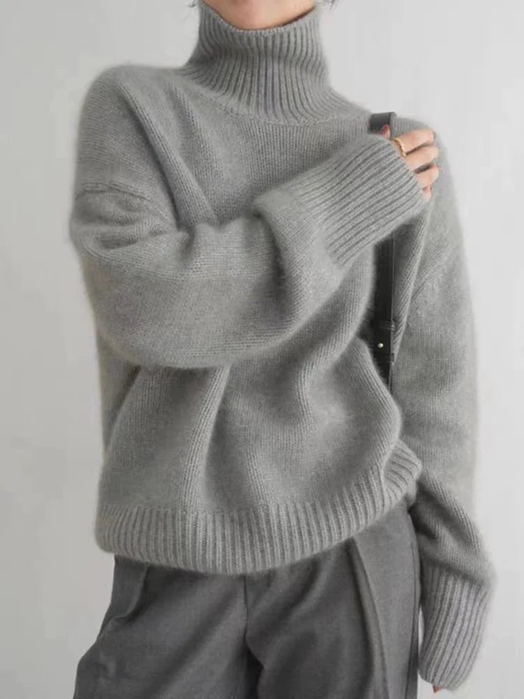 Pull col roulé en maille douce et confortable pour les superpositions d'automne