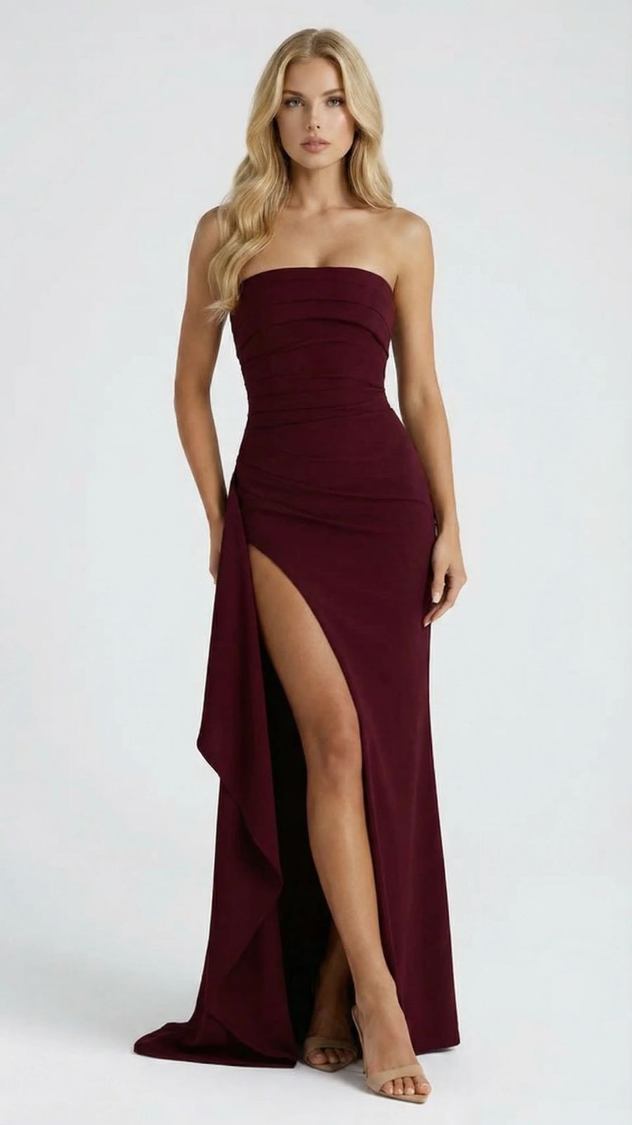 Robe longue élégante sans manches Cora pour femmes