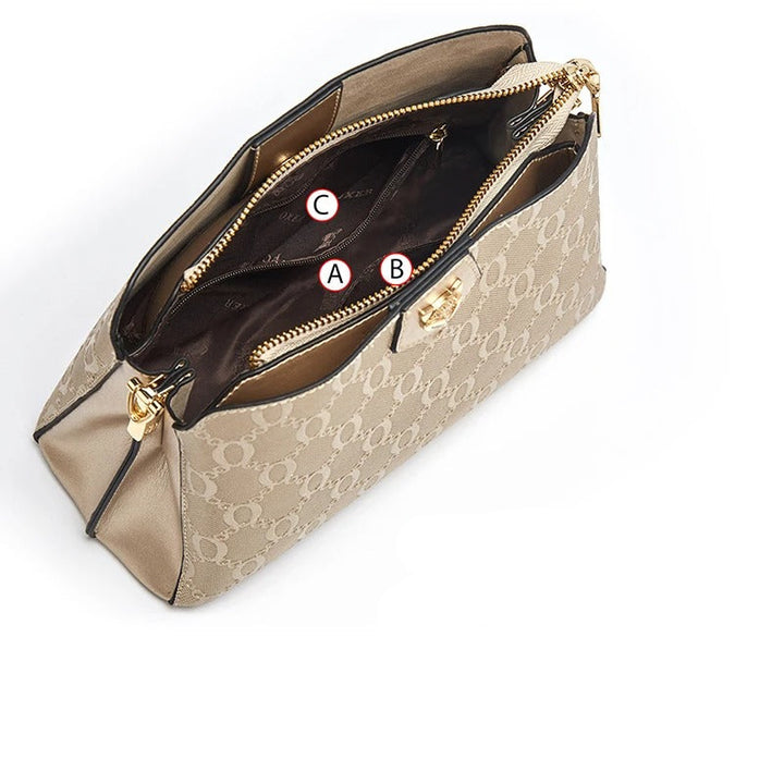Fleur Rousse® | Sac à Bandoulière Motif Monogramme Élégant