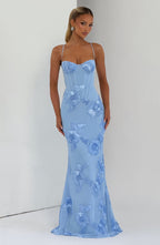 Robe maxi en velours pour femme