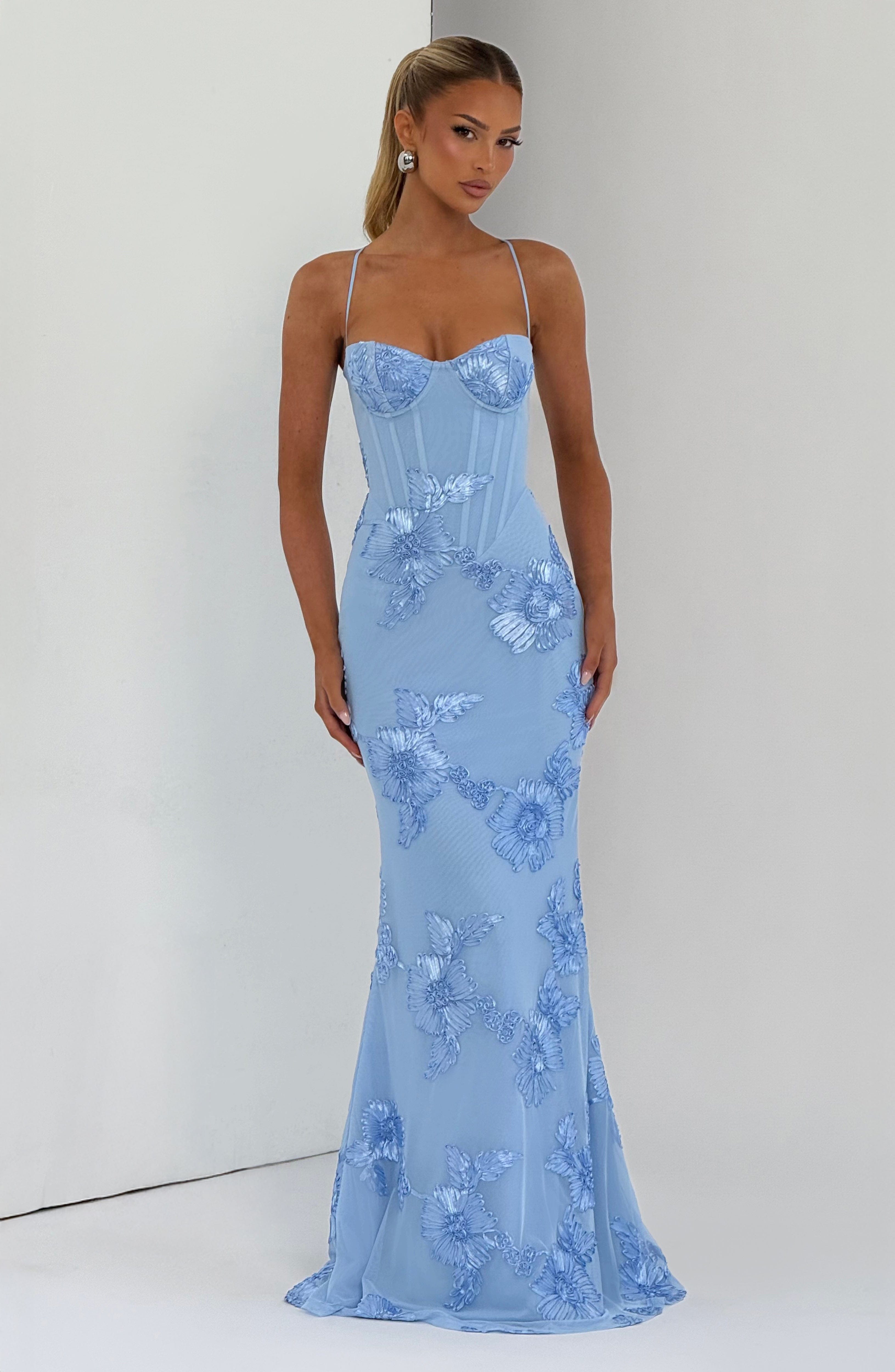 Robe maxi en velours pour femme