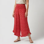 Pantalon large fluide à pois pour femme