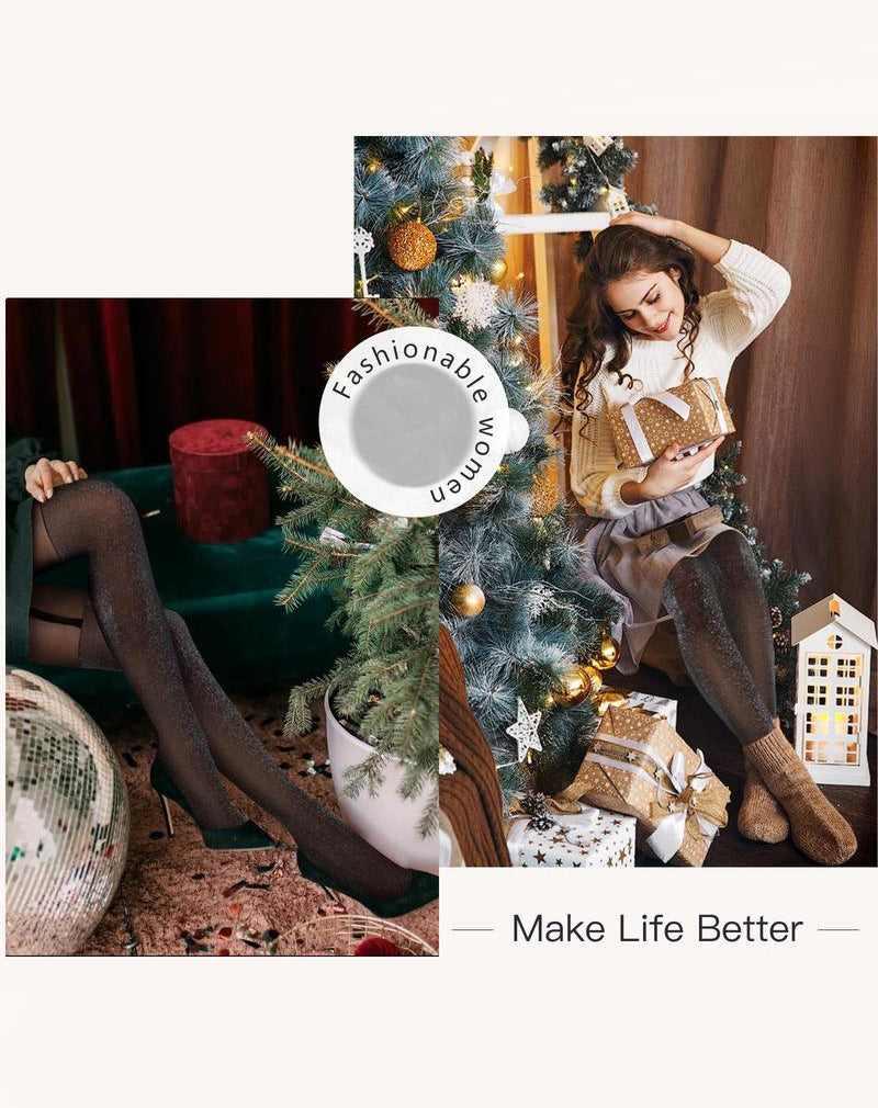 Bas autofixants sexy style fausse cuisse pour femmes