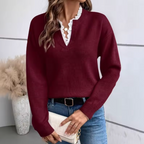 Blouse élégante pour femmes avec bordure en dentelle