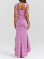 Robe Maxi Fleurie Bleuets
