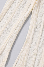Vue arrière du pantalon femme évasé en dentelle