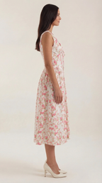 Robe mi-longue d'été corset pour femme