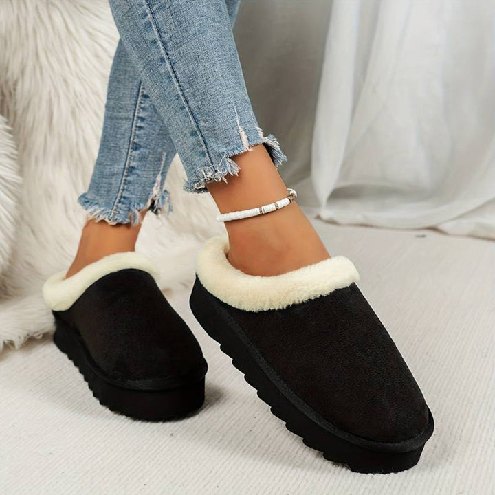 Chaussons pour femmes confortables doublés en polaire et à enfiler