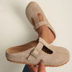 Chaussons en daim confortables à enfiler pour femmes et hommes