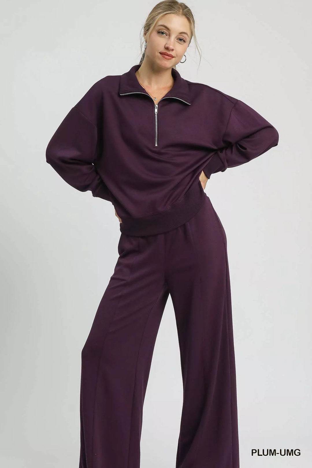 Sweat-shirt décontracté et confortable à demi-fermeture éclair