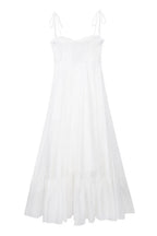 Robe longue blanche en polyester longueur cheville