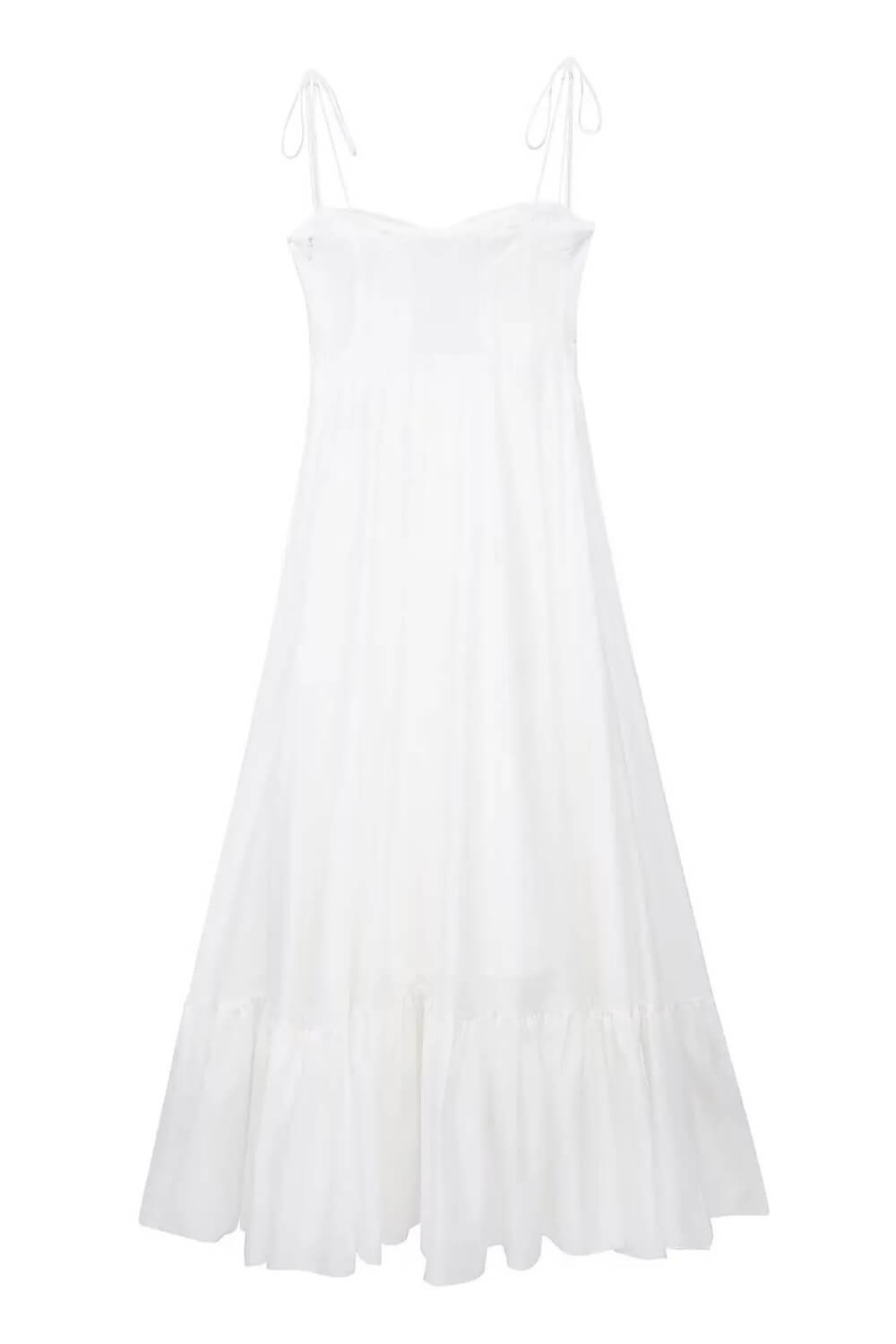 Robe longue blanche en polyester longueur cheville