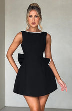 Robe de cocktail pour femme à dos noué
