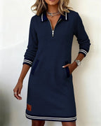 Robe en maille sportive avec col zippé