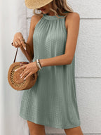 Sophie Paris | Robe Mini Texturée à Col Grec avec Coupe Élégante
