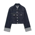 Veste en jean courte vintage pour femme