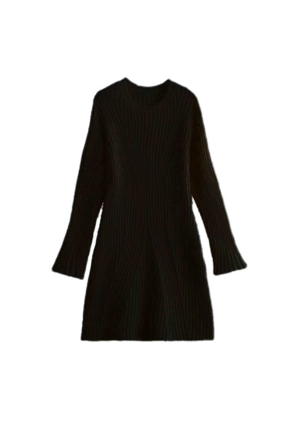 Robe courte à manches longues en mélange de coton