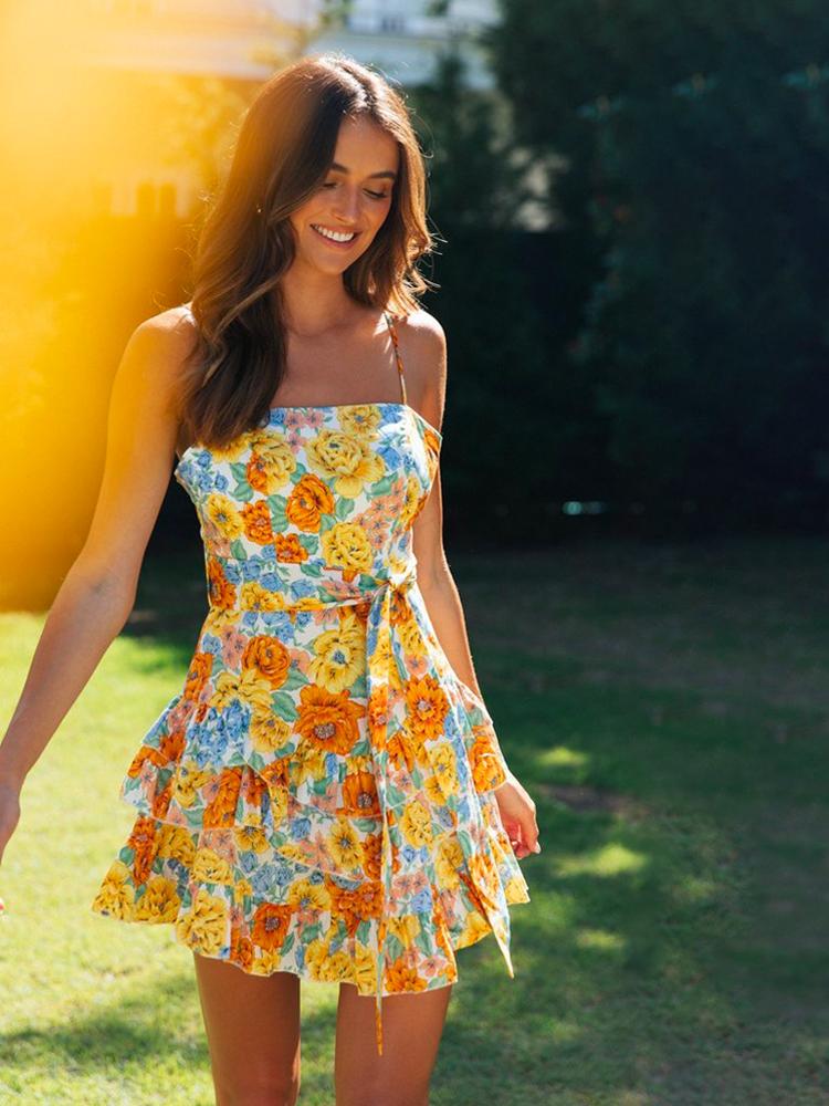 Pauline Laurent® | Mini-Robe De Slip Imprimée Avec Ceinture