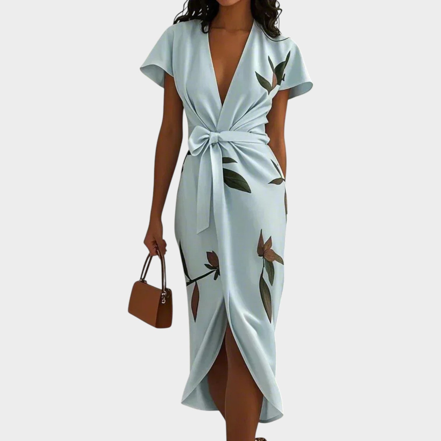 Robe midi portefeuille sans effort pour femmes