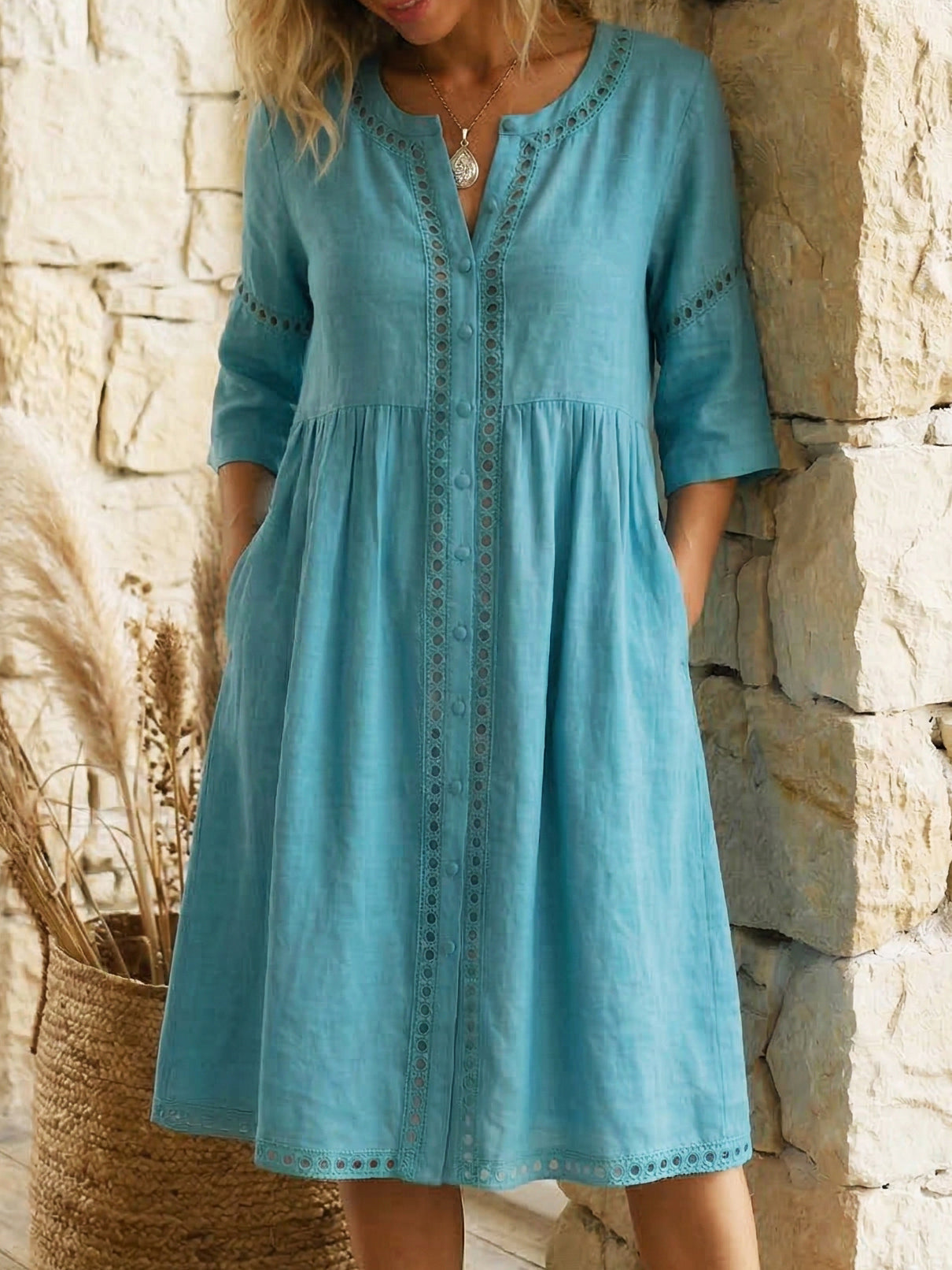Robe midi en lin premium