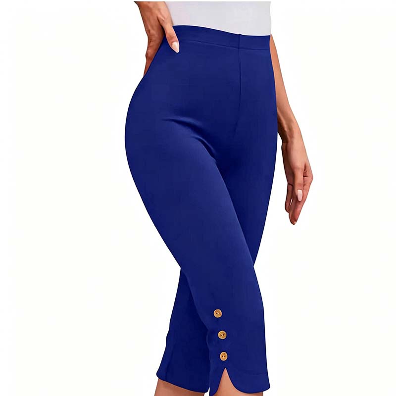 Culottes taille haute extensibles avec accents de boutons latéraux