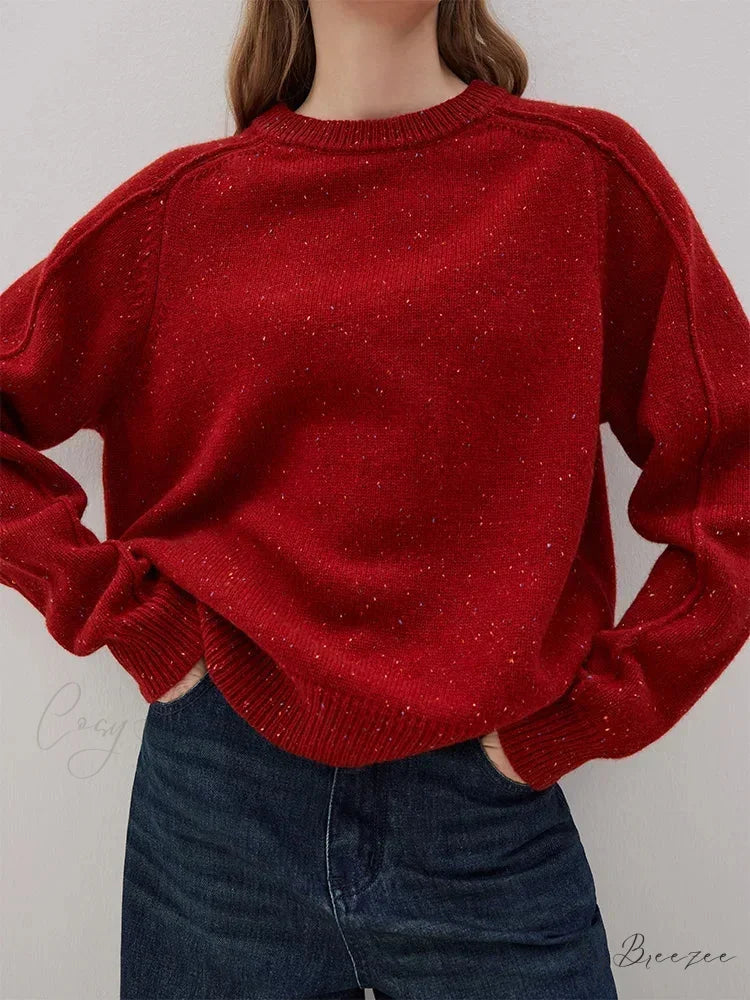Pull en laine à motif de pois colorés