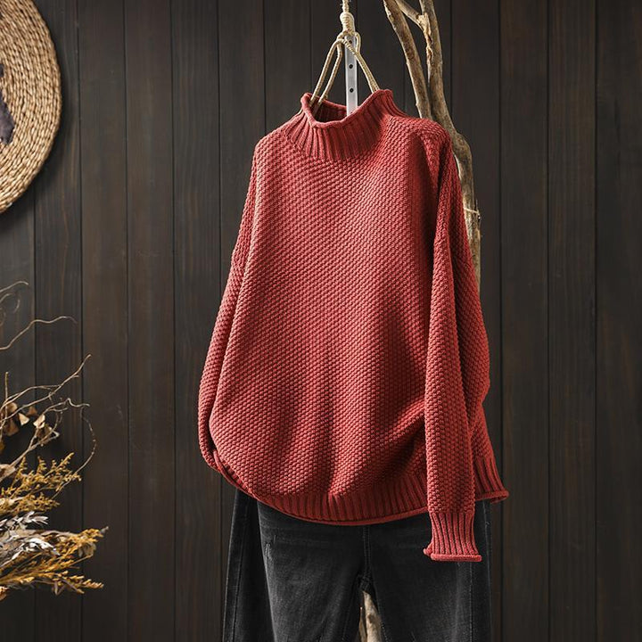 Pull en tricot gaufré confortable pour looks superposés