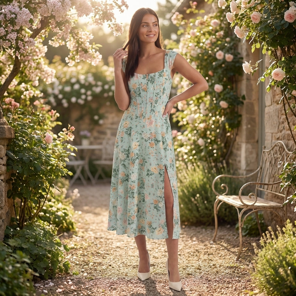Robe corset midi femme tenue invité mariage
