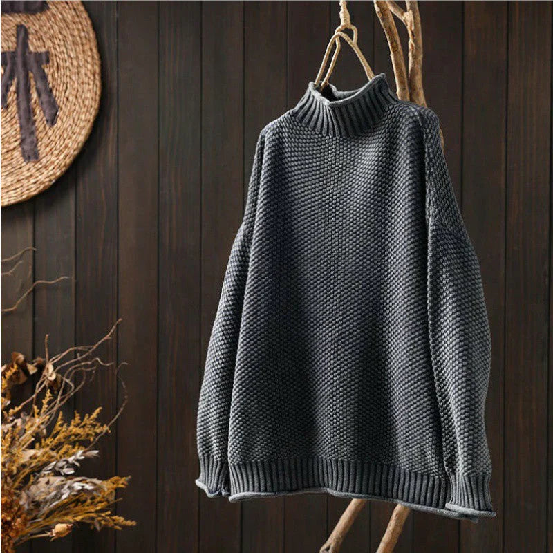 Pull en tricot gaufré confortable pour looks superposés