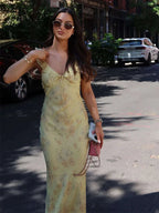 Robe Maxi Dos Nu Plongeant Fleurie Mode Été