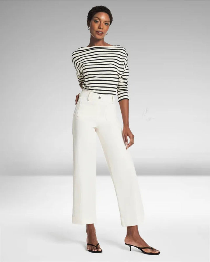 Jean chic taille haute à jambes larges