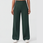 Pantalon de yoga à jambes larges avec taille croisée