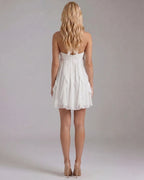 Robe mini froncée sans manches Rachel