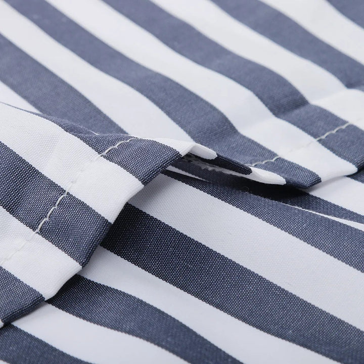 Pauline Laurent® | Robe Midi Portefeuille à Rayures Élégantes