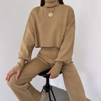 Ensemble de gants en maille col roulé confortable