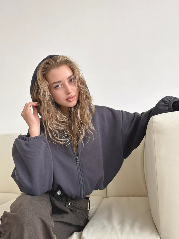 Veste à capuche sportive légère décontractée et courte