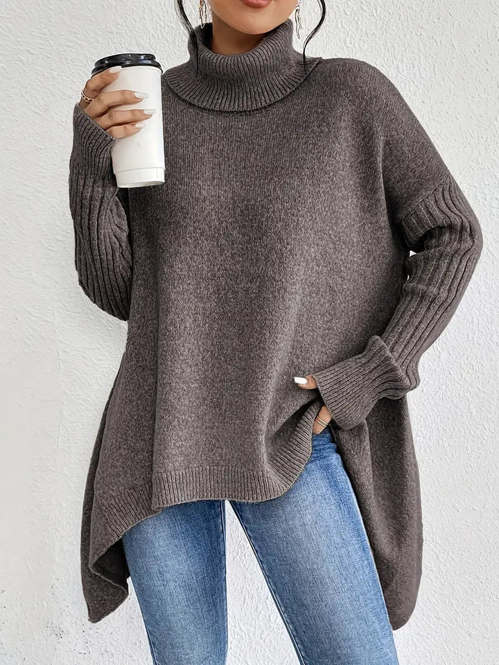 Pull à col roulé long et confortable pour un usage quotidien