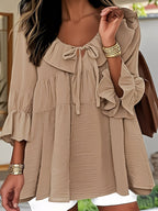 Blouse Femme Élégante à Col Volanté