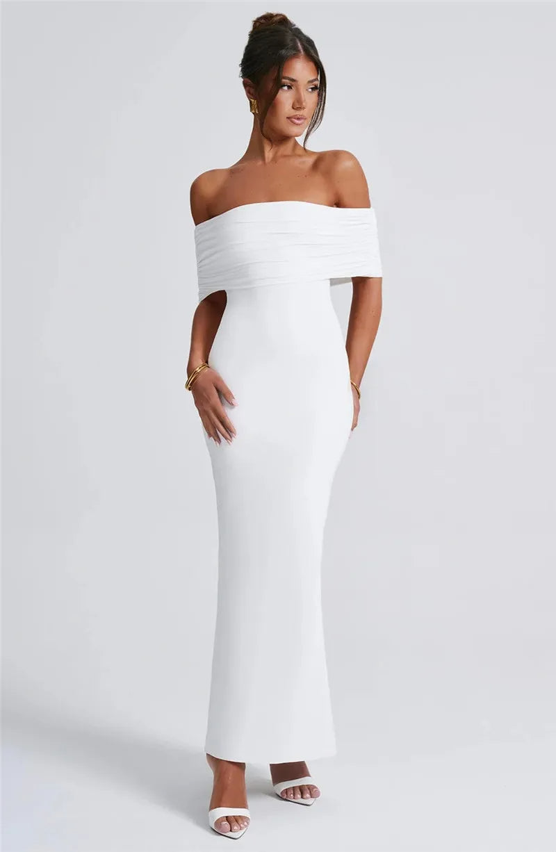 Robe maxi dos nu sans bretelles pour femmes