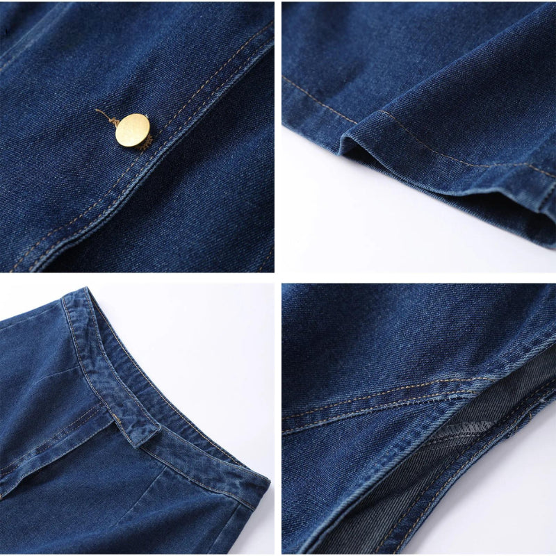 Ensemble deux pièces en denim pour femme