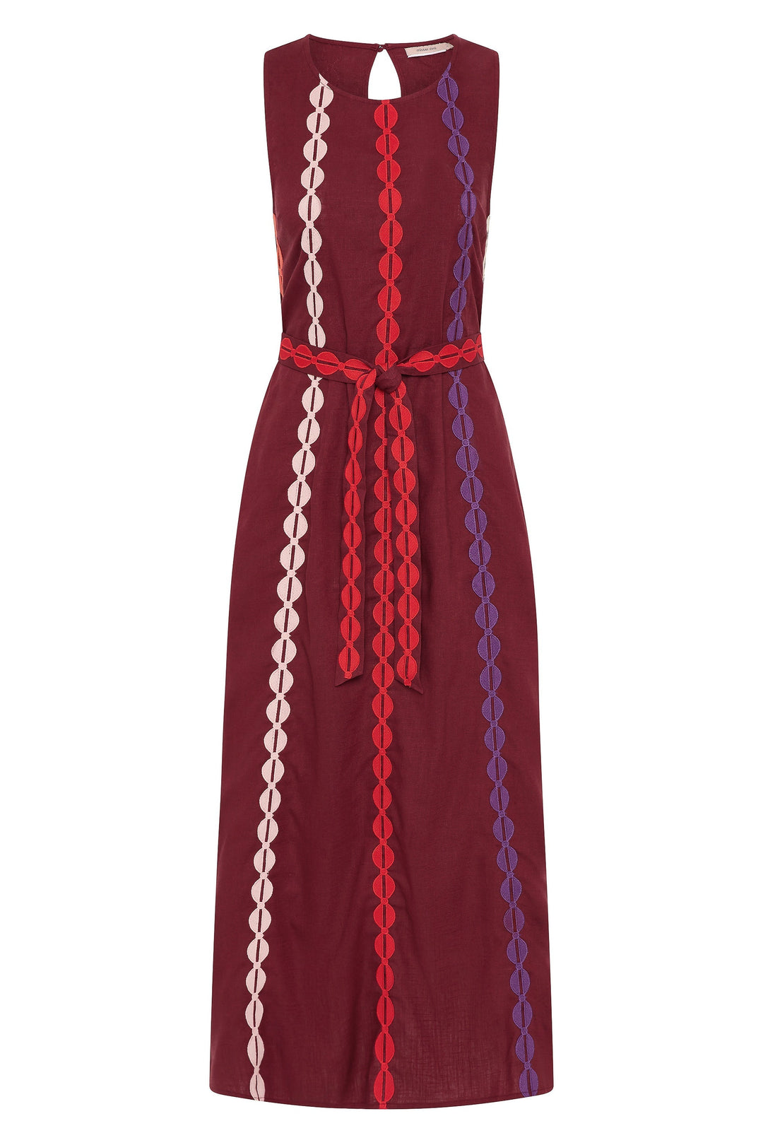 Robe mi-longue marron tabac pour femme