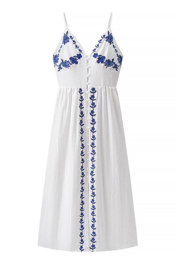 Robe midi estivale sans manches à fleurs pour femmes