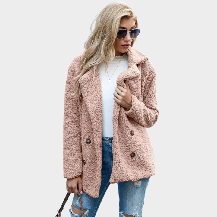 Manteau Teddy confortable à col pour un style hivernal chic